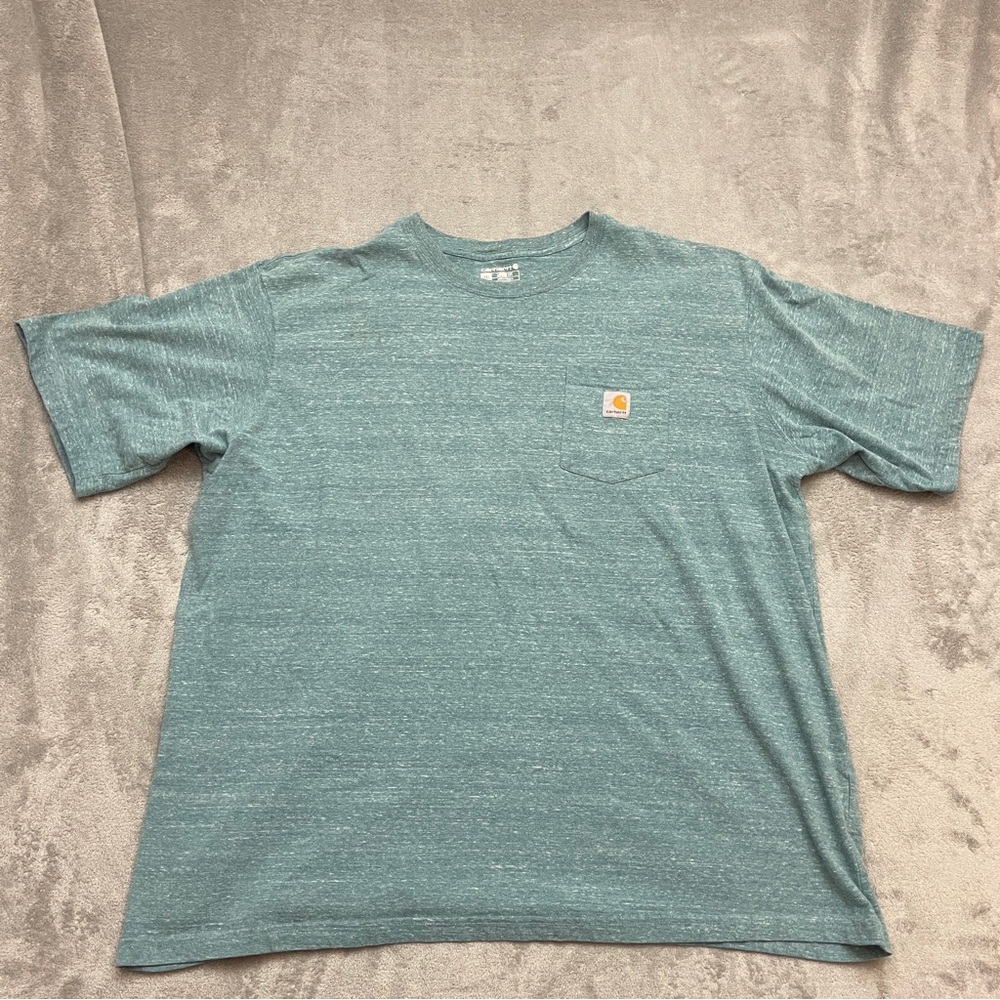 Carhartt Pocket T Shirt Green Heather Loose Fit Cotton Blend Workwear Mens 3XL